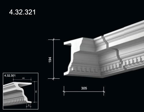 4.32.321  Polyurethane decorative elements