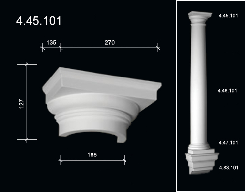 4.45.101 Poliuretāna puskolonnas kapitelis 