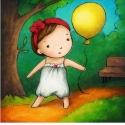 Girl with balloon ER-054