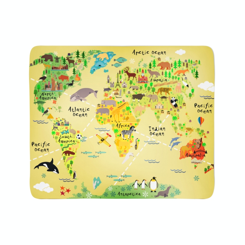 Fleece Blanket Kids Map