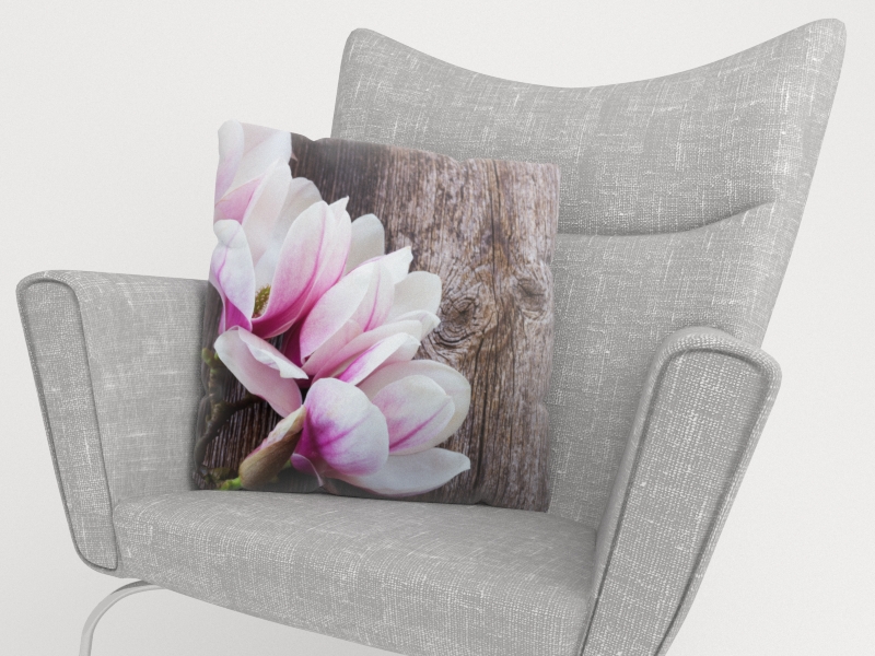 Pillowcase Magnolias on the wood