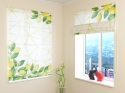 Roman Blind Watercolour Lemons on Golden Pattern