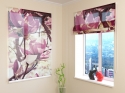 Roman Blind Pink Magnolias