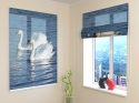 Roman Blind White Swans