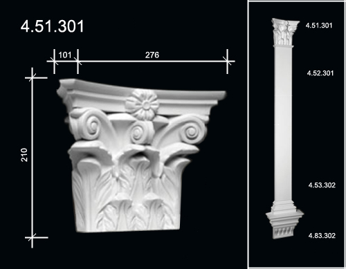 4.51.301 Polyurethane facade pilasters