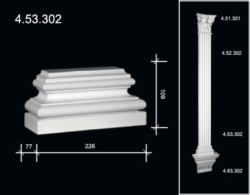 4.53.302 Фасадные пилястры  из полиуретанa